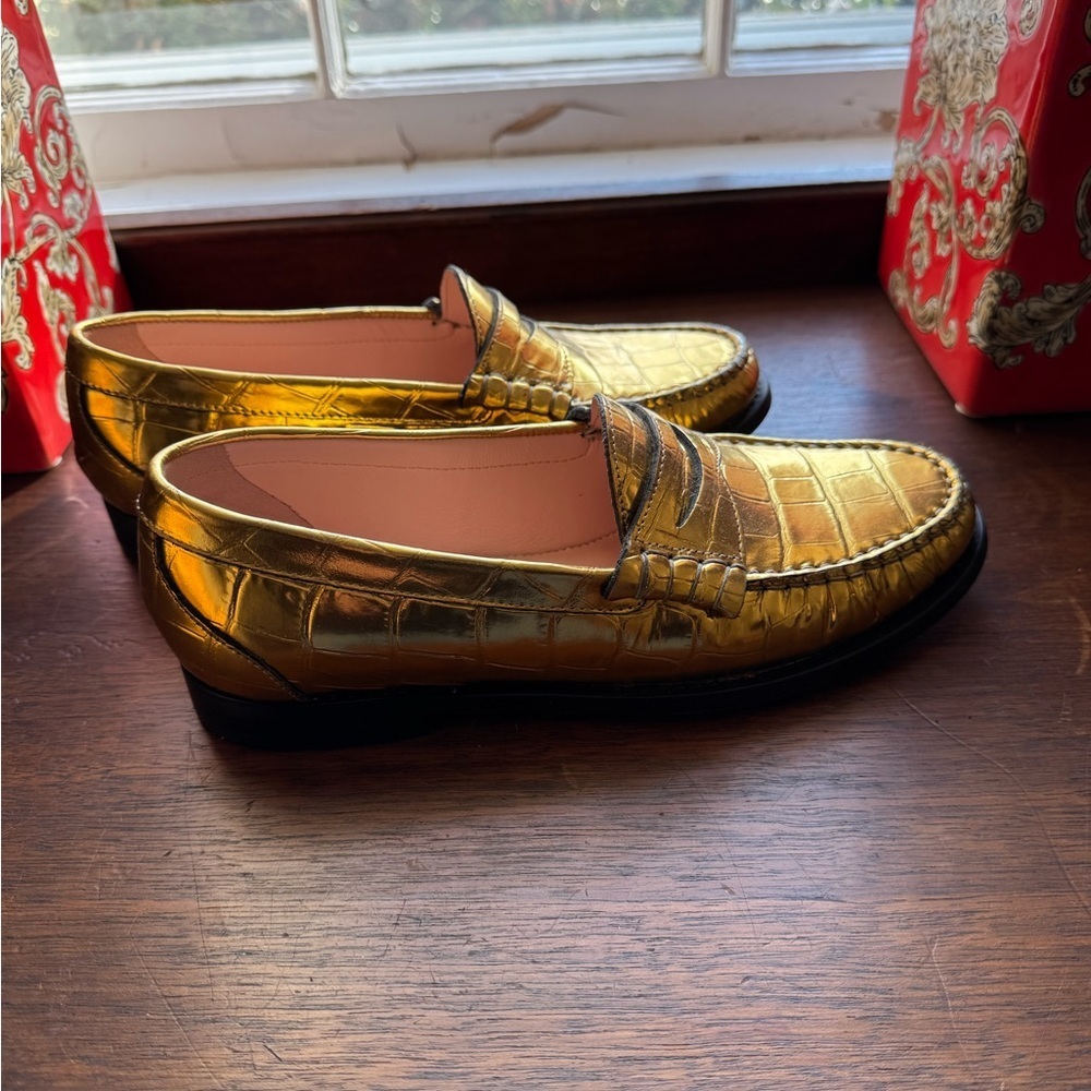 J Crew gold loafers - Picture 3 of 4